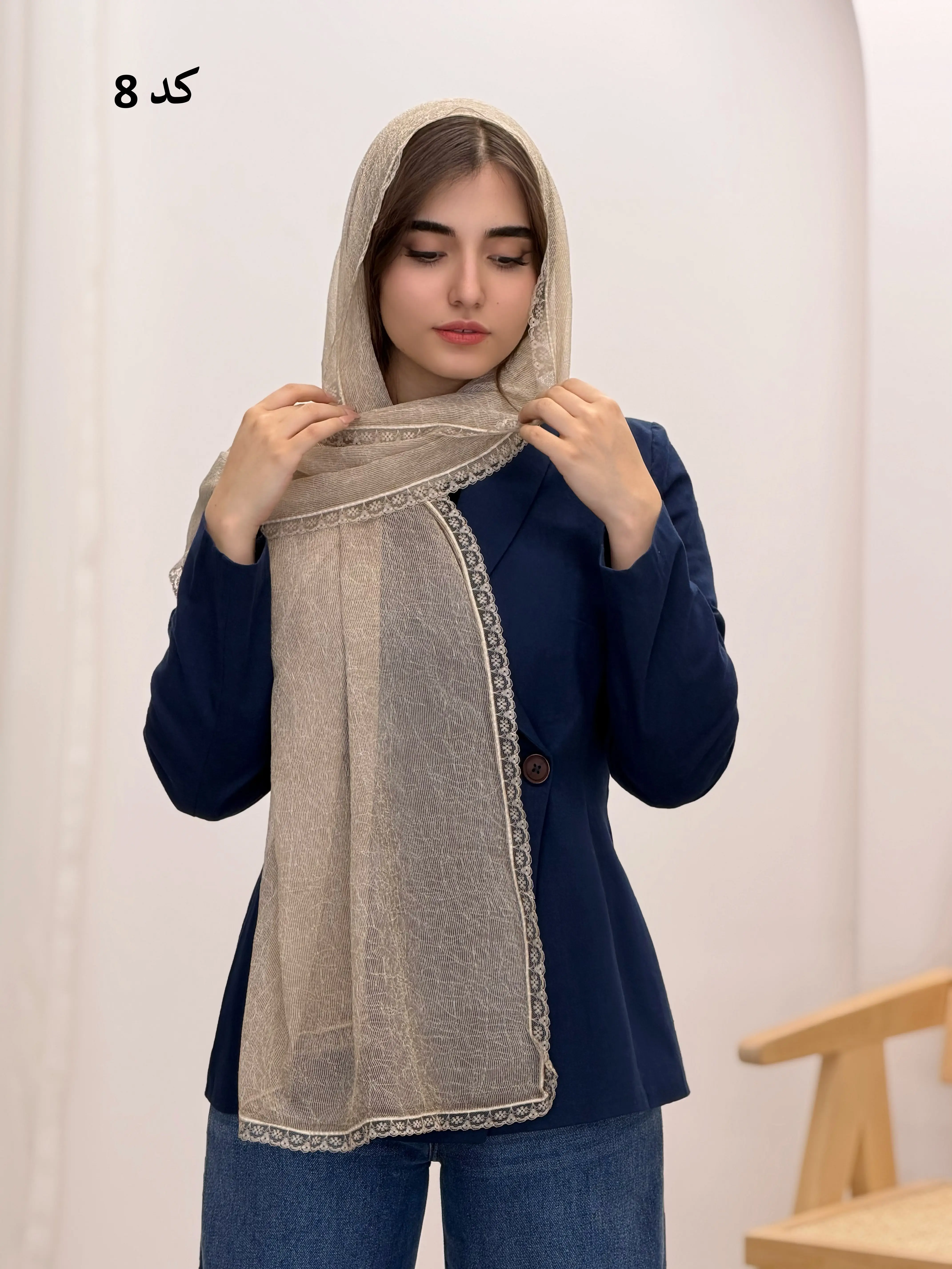 6571-شال ابریشم تیهو
